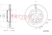 6110755 METZGER brzdový kotúč 6110755 METZGER