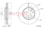 6110760 Brzdový kotouč COATED METZGER