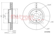 6110765 Brzdový kotouč COATED / HIGH CARBON METZGER