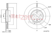 6110772 Brzdový kotouč GREENPARTS METZGER