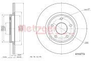 6110773 Brzdový kotouč COATED METZGER