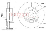 6110780 Brzdový kotouč COATED METZGER