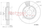 6110802 Brzdový kotouč GREENPARTS METZGER