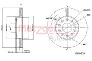 6110809 Brzdový kotouč GREENPARTS METZGER