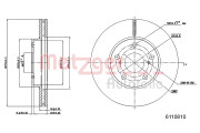 6110810 METZGER brzdový kotúč 6110810 METZGER