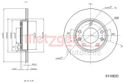 6110820 METZGER brzdový kotúč 6110820 METZGER