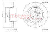 6110824 Brzdový kotouč COATED GREENPARTS METZGER