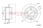 6110835 Brzdový kotouč COATED METZGER