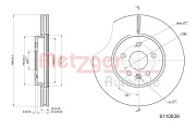 6110836 Brzdový kotouč COATED METZGER