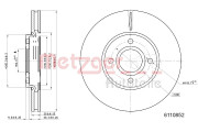 6110852 Brzdový kotouč COATED METZGER