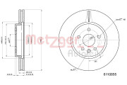 6110855 Brzdový kotouč COATED METZGER