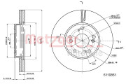 6110861 METZGER brzdový kotúč 6110861 METZGER