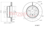 6110877 Brzdový kotouč COATED METZGER