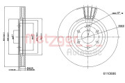 6110886 Brzdový kotouč COATED METZGER