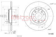 6110890 Brzdový kotouč COATED GREENPARTS METZGER