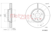 6110923 Brzdový kotouč GREENPARTS METZGER