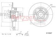 6110947 Brzdový kotouč COATED METZGER