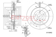 6110992 Brzdový kotouč GREENPARTS METZGER