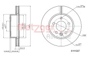 6111037 Brzdový kotouč GREENPARTS METZGER