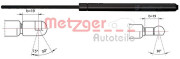 2110356 METZGER pneumatická prużina, batożinový/nákladný priestor 2110356 METZGER