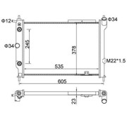 359000300570 Chladič, chlazení motoru MAGNETI MARELLI
