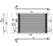 359003221740 MAGNETI MARELLI kondenzátor klimatizácie 359003221740 MAGNETI MARELLI