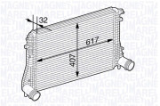 351319202840 MAGNETI MARELLI chladič plniaceho vzduchu 351319202840 MAGNETI MARELLI