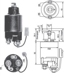 940113050232 MAGNETI MARELLI elektromagnetický spínač pre żtartér 940113050232 MAGNETI MARELLI