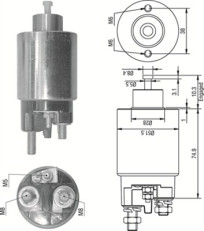 940113050354 MAGNETI MARELLI elektromagnetický spínač pre żtartér 940113050354 MAGNETI MARELLI