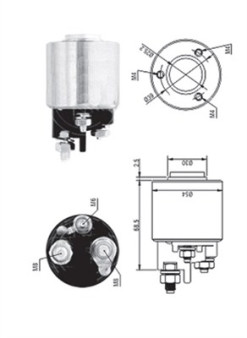 940113050572 MAGNETI MARELLI elektromagnetický spínač pre żtartér 940113050572 MAGNETI MARELLI