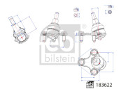 183622 FEBI BILSTEIN zvislý/nosný čap 183622 FEBI BILSTEIN