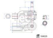 184020 FEBI BILSTEIN hlava/čap spojovacej tyče riadenia 184020 FEBI BILSTEIN