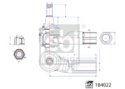 184022 FEBI BILSTEIN hlava/čap spojovacej tyče riadenia 184022 FEBI BILSTEIN