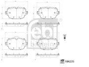 184235 FEBI BILSTEIN sada brzdových platničiek kotúčovej brzdy 184235 FEBI BILSTEIN