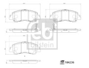 184236 FEBI BILSTEIN sada brzdových platničiek kotúčovej brzdy 184236 FEBI BILSTEIN