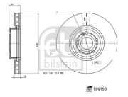 186190 FEBI BILSTEIN brzdový kotúč 186190 FEBI BILSTEIN