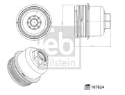 187824 Kryt, pouzdro olejového filtru ProKit FEBI BILSTEIN