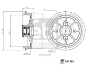194784 FEBI BILSTEIN brzdový bubon 194784 FEBI BILSTEIN