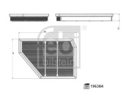 196384 FEBI BILSTEIN vzduchový filter 196384 FEBI BILSTEIN