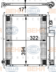 8FC 351 302-221 Kondenzátor, klimatizace BEHR HELLA SERVICE