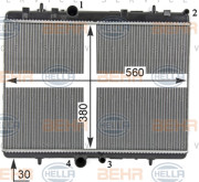 8MK 376 700-531 BEHR HELLA SERVICE chladič motora 8MK 376 700-531 BEHR HELLA SERVICE