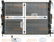 8MK 376 700-684 BEHR HELLA SERVICE chladič motora 8MK 376 700-684 BEHR HELLA SERVICE