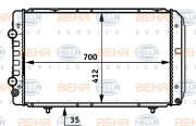 8MK 376 707-071 BEHR HELLA SERVICE chladič motora 8MK 376 707-071 BEHR HELLA SERVICE