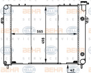 8MK 376 707-371 BEHR HELLA SERVICE chladič motora 8MK 376 707-371 BEHR HELLA SERVICE