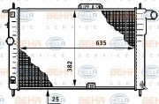 8MK 376 708-631 BEHR HELLA SERVICE chladič motora 8MK 376 708-631 BEHR HELLA SERVICE