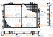 8MK 376 710-231 BEHR HELLA SERVICE chladič motora 8MK 376 710-231 BEHR HELLA SERVICE