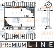 8MK 376 710-271 BEHR HELLA SERVICE chladič motora 8MK 376 710-271 BEHR HELLA SERVICE