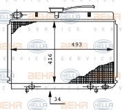 8MK 376 710-541 BEHR HELLA SERVICE chladič motora 8MK 376 710-541 BEHR HELLA SERVICE