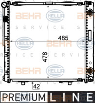 8MK 376 712-441 BEHR HELLA SERVICE chladič motora 8MK 376 712-441 BEHR HELLA SERVICE