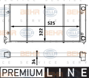 8MK 376 713-301 BEHR HELLA SERVICE chladič motora 8MK 376 713-301 BEHR HELLA SERVICE